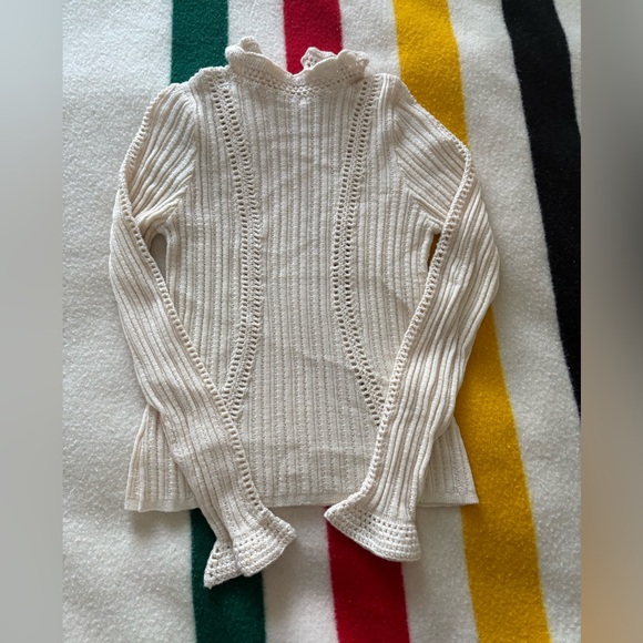 Sea NY Riva ribbed turtleneck cream size Small